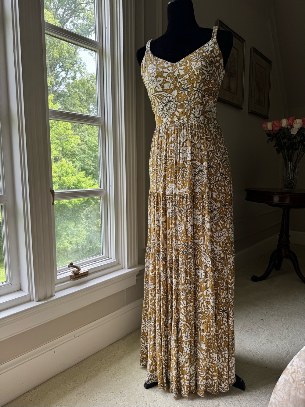 Rachel Ashwell Mustard Yellow & White Floral Maxi Dress - Picture 4 of 6